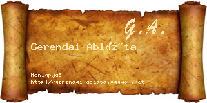Gerendai Abiáta névjegykártya